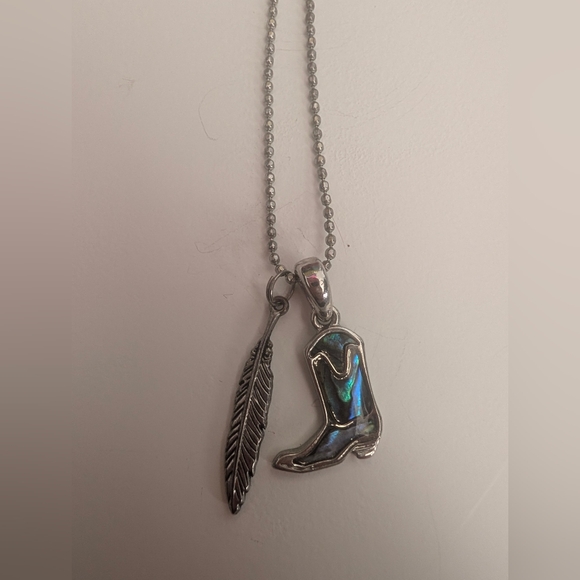 Jewelry - Silver Necklace with Blue and Green Accents